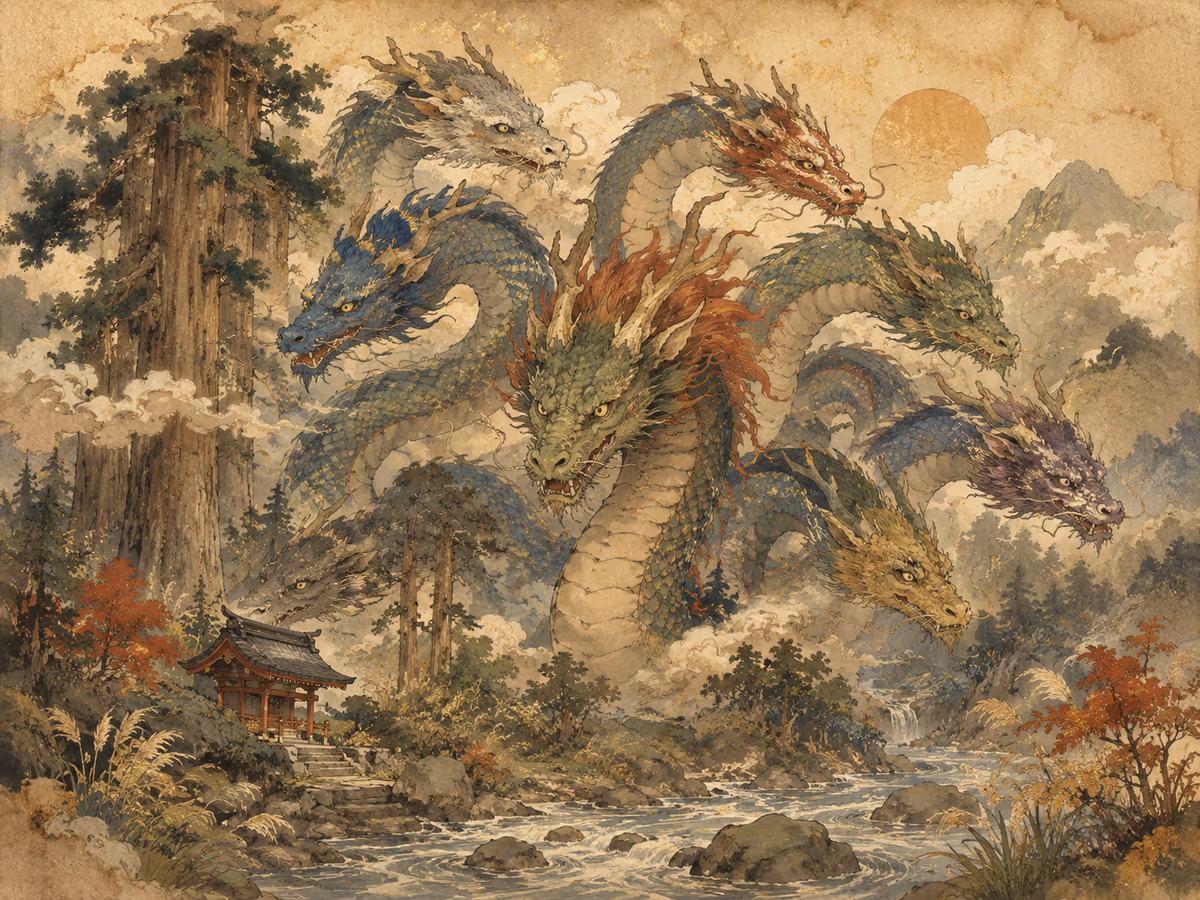 八岐大蛇 · Serpente de oito cabeças